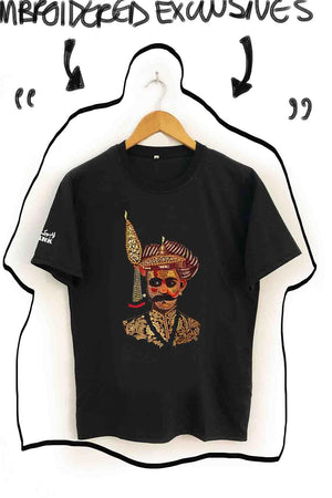 'Mughal' Short Sleeve Cotton Embroidered T-Shirt