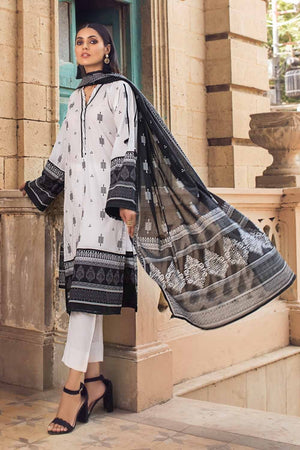 3PC Unstitched Printed Lawn Suit With Lawn Dupatta