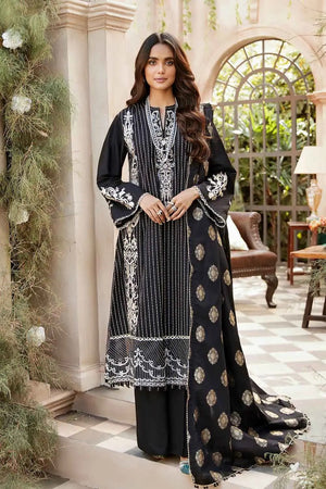 Gul Ahmed 3PC Stitched Embroidered Luxury Cotton Suit with Jacquard Dupatta