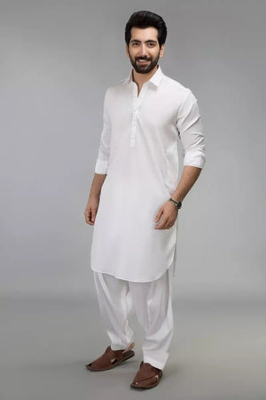 Gul Ahmed Ready to Wear White Stitched Shalwar Kameez