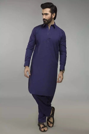 Gul Ahmed Ready to Wear Regular Fit Poly Viscose Purple Shalwar Kameez