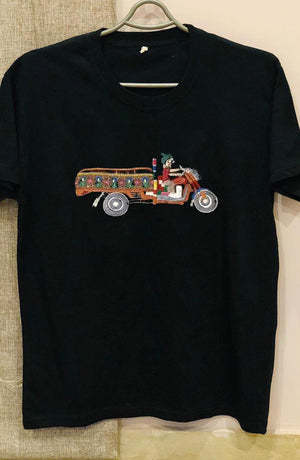 'Sajjan' Short Sleeve Cotton Embroidered T-Shirt